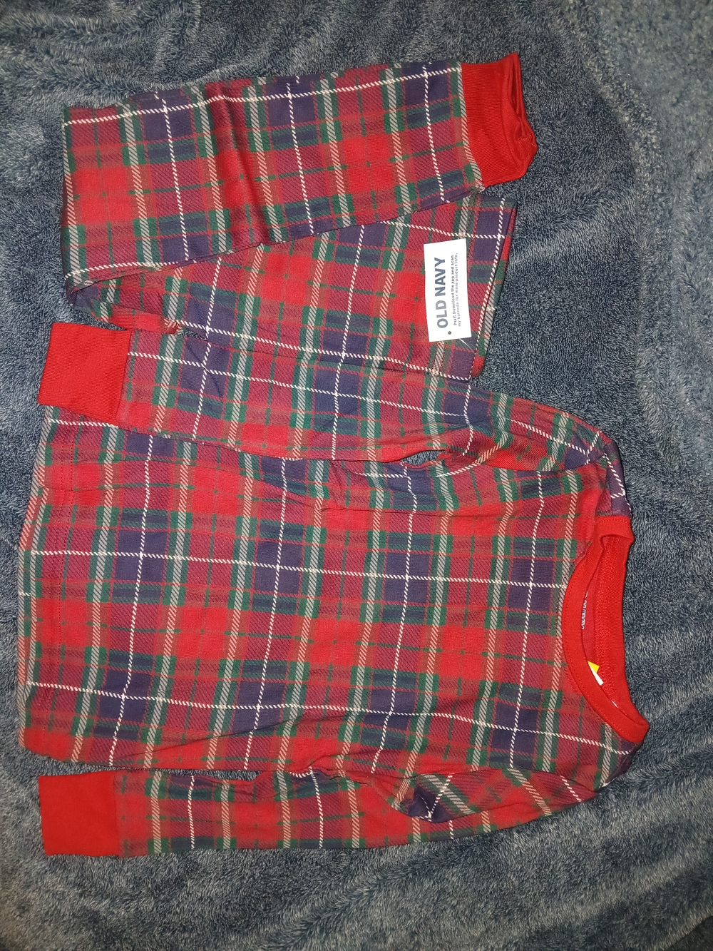 Old Navy Red and Green Plaid Kids Pajama Set